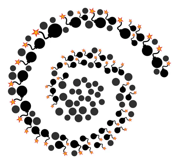 爆炸点火锥形螺旋形运动马赛克 — 图库矢量图片