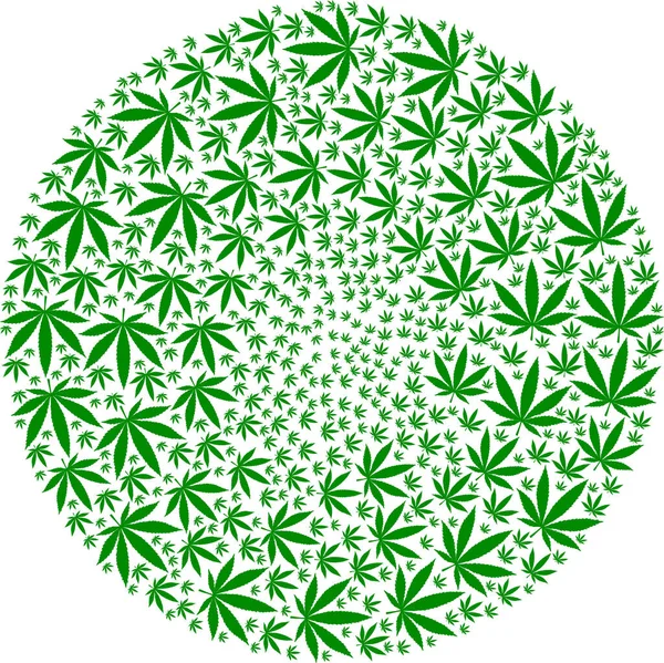 Cannabis-Ikone sprengt sphärisches Globula-Mosaik — Stockvektor