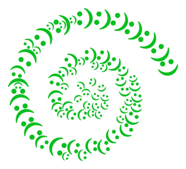 Happy Smile Icon Spirale Twirl Collage — Stockvektor