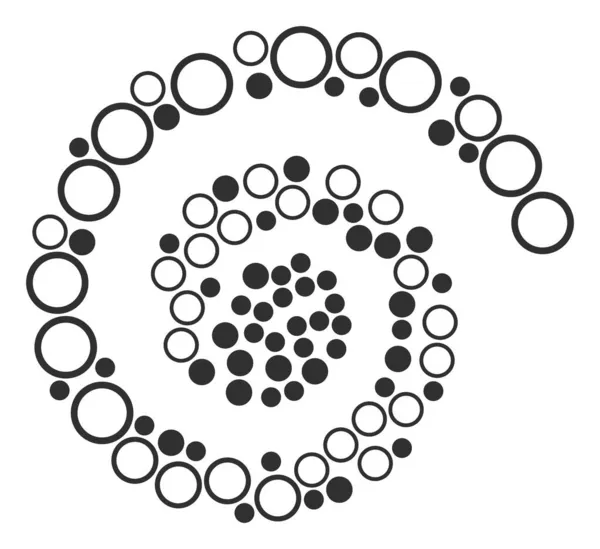 Mosaico di rotazione a spirale con icona a sfera vuota — Vettoriale Stock