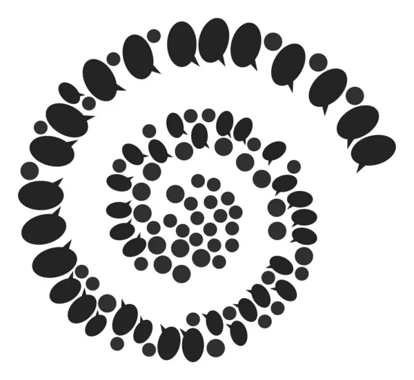 Chat Cloud Icon Spiral Swirl Mosaic — 图库矢量图片