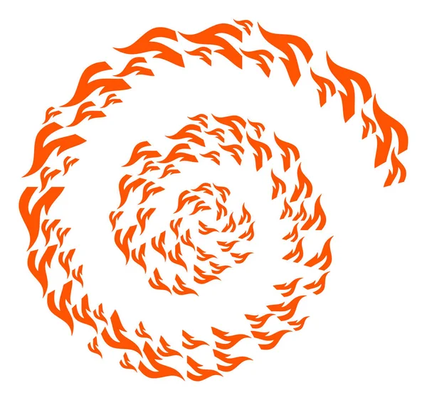 Feuer Ikone Spirale Rotation Mosaik — Stockvektor