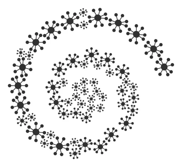 Knotenpunkt Beziehungen Ikone Spirale Wirbel Mosaik — Stockvektor