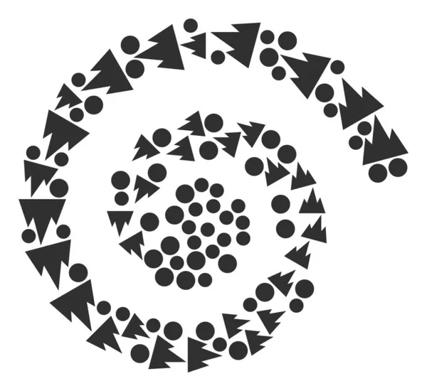 高山锥形螺旋形花纹 — 图库矢量图片