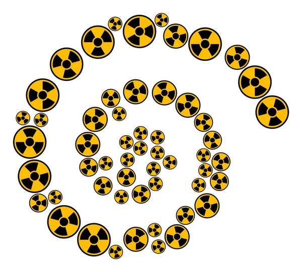 Radioaktiv ikon Spiralström Mosaik — Stock vektor