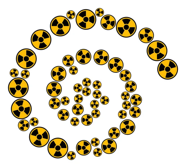 Icono radiactivo espiral corriente mosaico — Archivo Imágenes Vectoriales