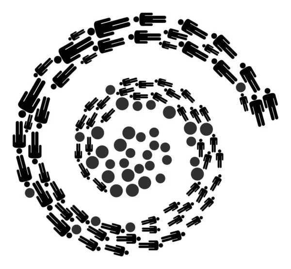 Férfi figura ikon Spirál Centrifugális mozaik — Stock Vector