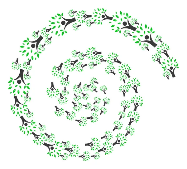Ökologie Mensch Ikone Spiralkreislauf Collage — Stockvektor