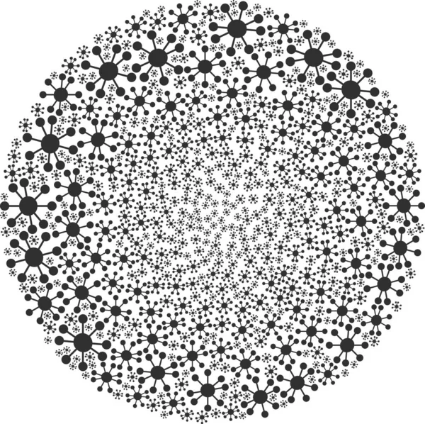 Csomópont kapcsolatok ikon robbanás kerek Globula mozaik — Stock Vector