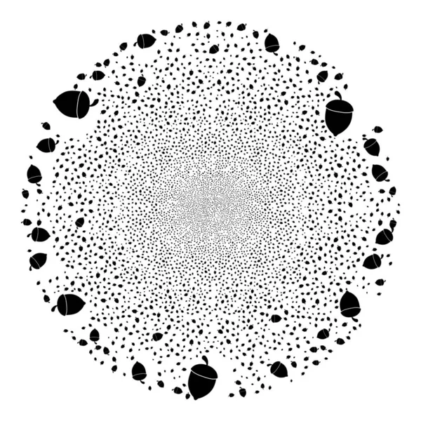 Oak Acorn Icon Mosaic Fireworks Spheric Cluster — Stock Vector