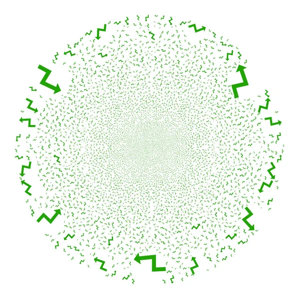 Trend Arrow Icon Collage Burst Spheric Cluster — Stock Vector