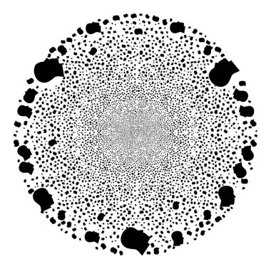 İnsan Profili Simgesi Mozaiği Patlayan Yuvarlak Küme