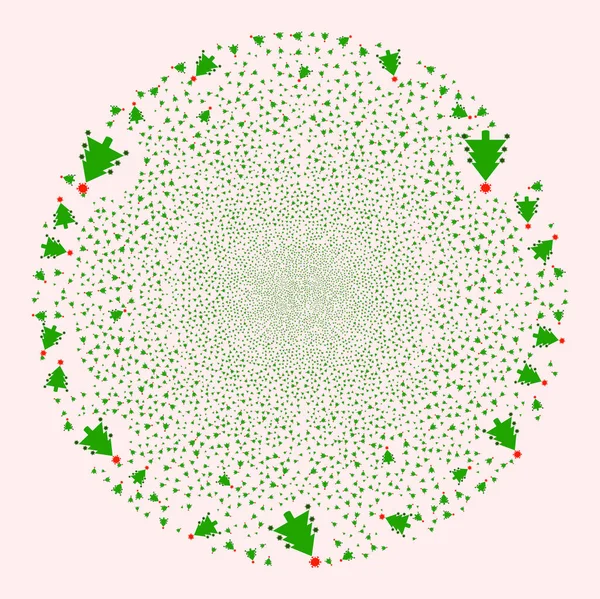 Ιός του Coronavirus Fir-Tree Εικονίδιο Κολάζ Έκρηξη Στρογγυλό Νεφέλωμα — Διανυσματικό Αρχείο