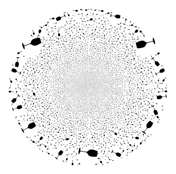 Borosüveg ikon mozaik tűzijáték Gömb Globula — Stock Vector