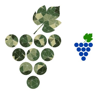 Üçgenlenmiş Mozaik Üzümleri Kamuflaj Askeri Renkleri Simgesi
