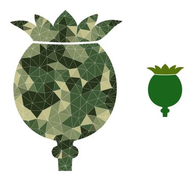 Çokgen Mozaik Gelincik Askeri Renk Simgesi