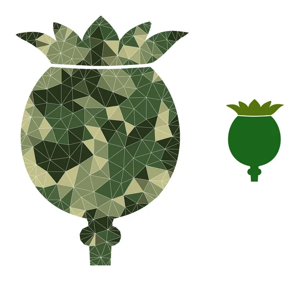 Çokgen Mozaik Gelincik Askeri Renk Simgesi