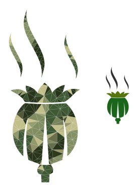 Kamuflaj Ordusu Renklerinde Düşük Polonyalı Mozaik Afyon Aroma Simgesi