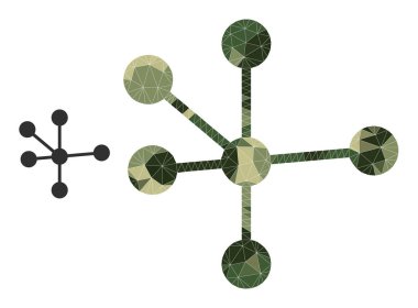 Mozaik Düğümleri Bağlantıları Khaki Askeri Renk Simgesi