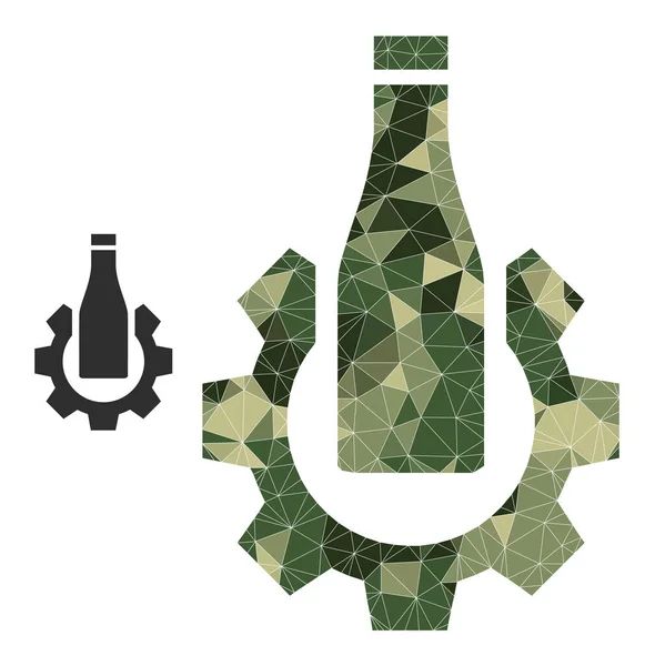 Triangulated Mosaic Beer Industry Icon in Camouflage Army Color Barvy — Stockový vektor