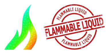 Çizilmiş Yanıcı Sıvı Mühür ve Düşük Çerçeve Ateş Simgesi Gradyan