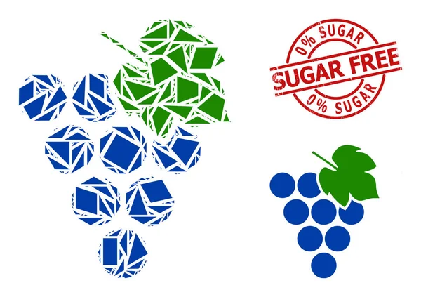 Geometrik Üzüm Çubuğu Simgesi Mozaik ve Sıkıntı% 0 Şekersiz Filigran