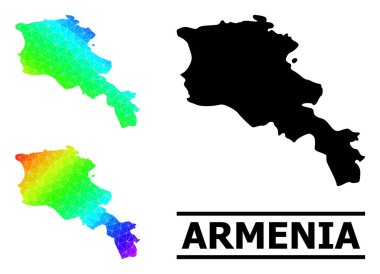 Çapraz Gradyan Ermenistan Lowpoly Gökkuşağı Haritası