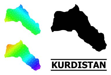 Kürdistan Gökkuşağı Haritası Çapraz Gradyan ile Dolu Üçgen
