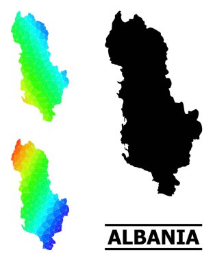 Arnavutluk 'un Çapraz Gradyanlı Düşük Polonyalı Renkli Haritası
