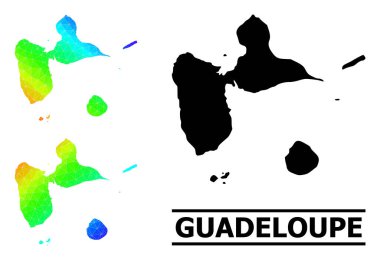 Çapraz Gradyanlı Düşük Polonyalı Renkli Guadeloupe Haritası