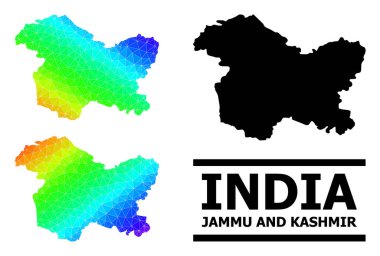 Çapraz Gradyan ile Jammu ve Kashmir Durumu Lowpoly Spektrum Haritası
