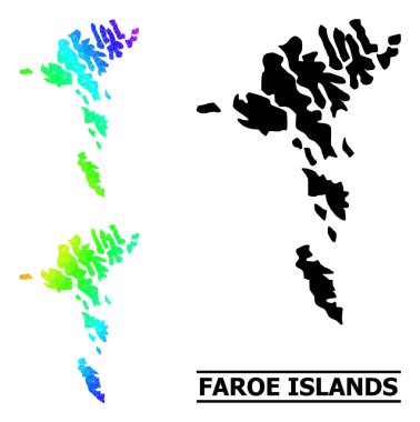 Çapraz Eğimli Faroe Adalarının Çokgen Gökkuşağı Haritası