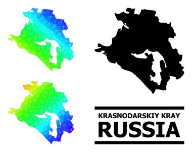 Çapraz Gradyanlı Krasnodarskiy Kray Lowpoly Gökkuşağı Haritası