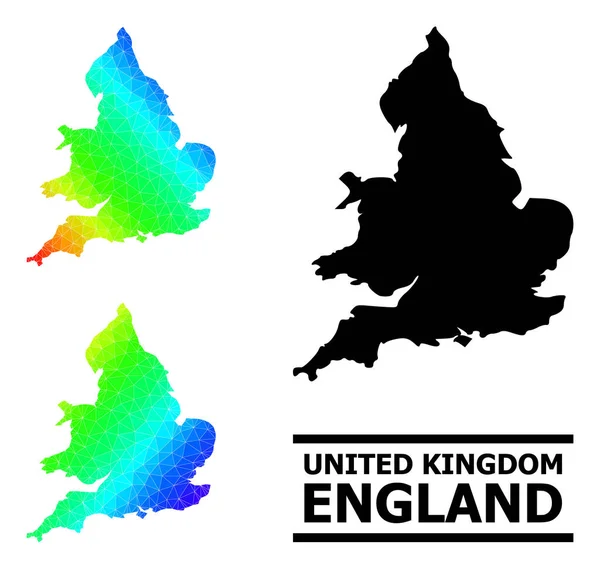 具有对角线梯度的英格兰多边形彩虹图 — 图库矢量图片