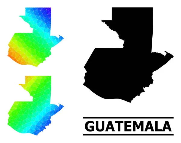 Lowpoly Rainbow Map of Guatemala with Diagonal Gradient — стоковый вектор