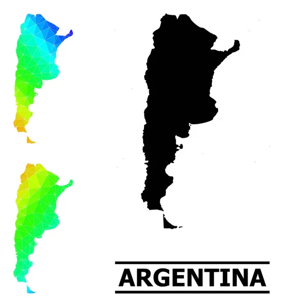 Lowpoly Spectrum Map of Argentina with Diagonal Gradient — Vettoriale Stock