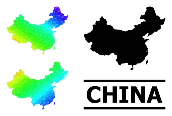 Çin 'in Çapraz Gradyanı Üçgenle Dolu Spektrum Haritası — Stok Vektör