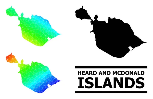 Lowpoly Spectrum Map of Heard and McDonald Islands with Diagonal Gradient — стоковый вектор