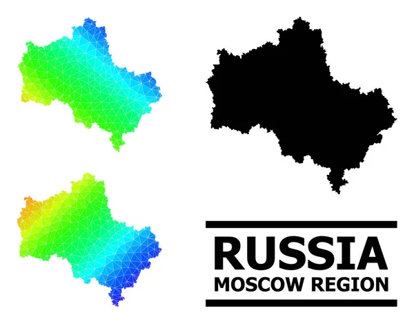 Moskova Bölgesi Üçgen Renkli Haritası Çapraz Gradyan ile Dolu — Stok Vektör