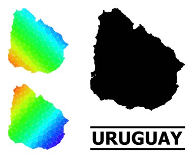 Üçgen Uruguay 'ın Çapraz Gradyanlı Hayalet Renkli Haritası