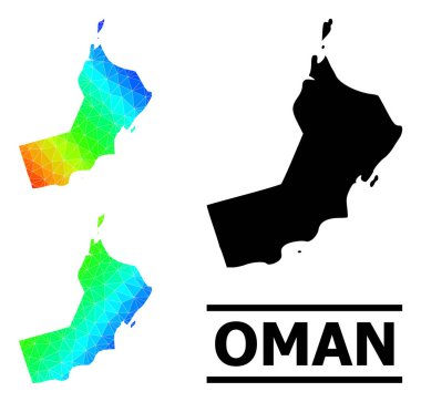 Çapraz Gradyan Oman 'ın Lowpoly Spectral Renkli Haritası