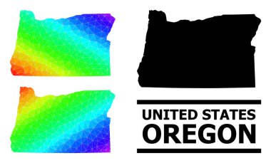 Oregon Eyaleti Gökkuşağı Haritası Üçgen Gradyanlı