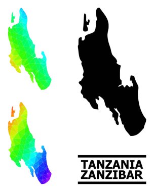 Zanzibar Adası Gökkuşağı Haritası Çapraz Gradyan ile Dolu Üçgen
