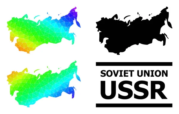 Triangle Filled Spectral Colored Map of USSR with Diagonal Gradient — Stock vektor