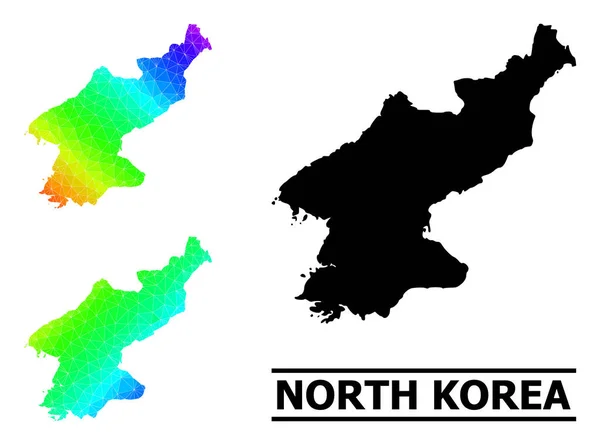 Lowpoly Spectral Colored Map of North Korea with Diagonal Gradient —  Vetores de Stock
