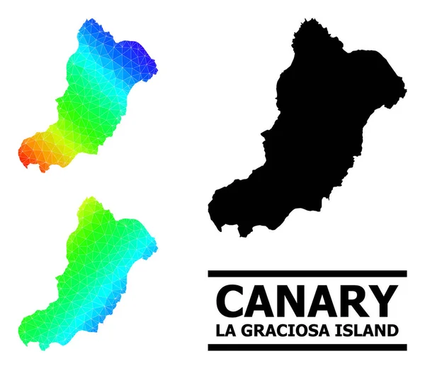 Polygonal Spectrum Map of La Graciosa Island with Diagonal Gradient — стоковый вектор
