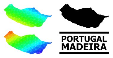 Madeira Adası Gökkuşağı Haritası Çapraz Gradyan ile Dolu Üçgen