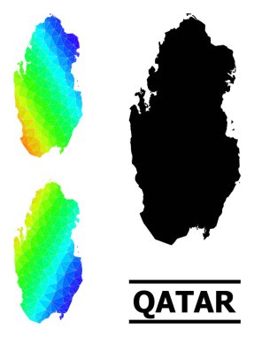 Çapraz Gradyan ile Katar 'ın Lowpoly Gökkuşağı Haritası