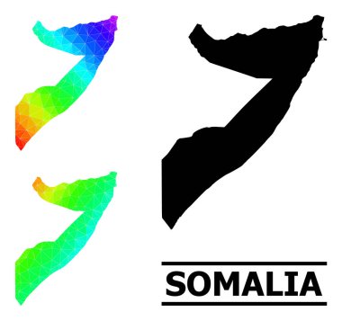 Çapraz Gradyan Somali Lowpoly Gökkuşağı Haritası