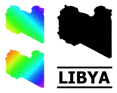 Çapraz Gradyan ile Libya 'nın Lowpoly Gökkuşağı Haritası